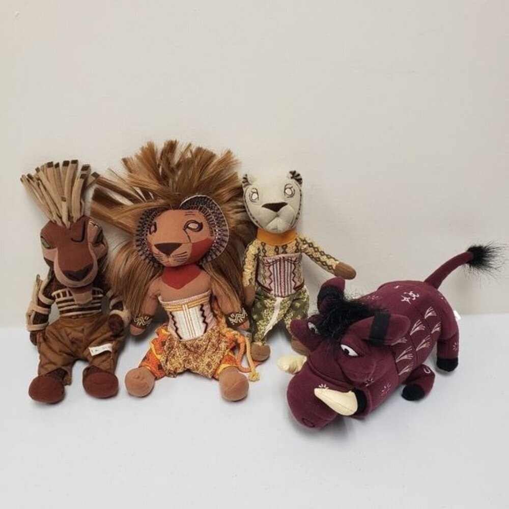 The Lion King Broadway Musical Simba Pumbaa Scar Nala Plush Lot
